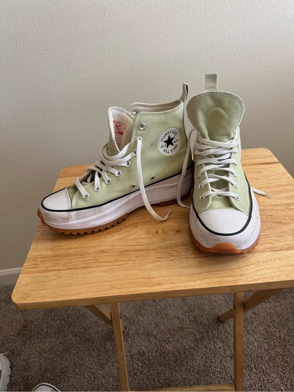 Converse High Top Sneakers in Mint Green and White